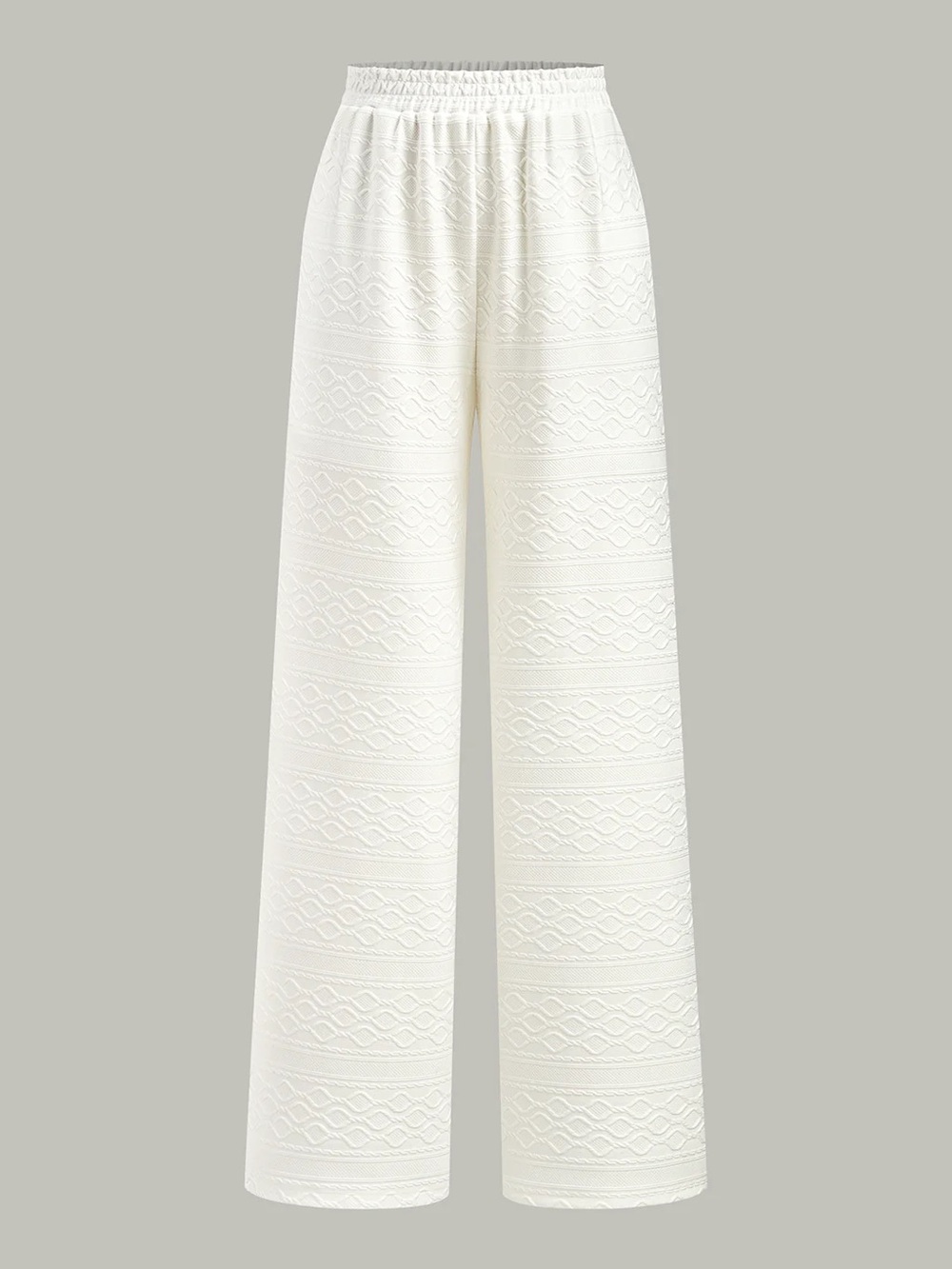 COMMENSE Textured Wide-Leg Pants with Elastic Waist - size Medium